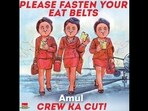 Amul shared this doodle on the film 'Crew', featuring Kareena Kapoor, Kriti Sanon, and Tabu. Amul shared this doodle on the film 'Crew', featuring Kareena Kapoor, Kriti Sanon, and Tabu.