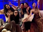 Karisma Kapoor, Kareena Kapoor, Amrita Arora, and Malaika Arora celebrate the success of Crew. Karisma Kapoor, Kareena Kapoor, Amrita Arora, and Malaika Arora celebrate the success of Crew.