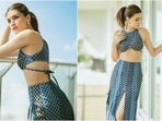 Kriti Sanon attended the success bash for her recently released film, Crew, starring Kareena Kapoor Khan, Tabu, Diljit Dosanjh, and Kapil Sharma. Kriti embraced the denim-on-denim trend for the occasion. She aced the stylish aesthetic in a sensational printed denim bralette and thigh-high slit skirt. Scroll through to see Kriti's pictures in the outfit.&nbsp;(Instagram)