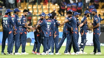 Lucknow Super Giants' players exchange handshakes after winning the match against Royal Challengers Bengaluru by 28 runs in the Indian Premier League (IPL) 2024 (ANI ) Lucknow Super Giants' players exchange handshakes after winning the match against Royal Challengers Bengaluru by 28 runs in the Indian Premier League (IPL) 2024 (ANI )