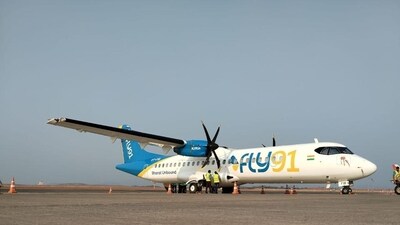 FLY91 operates two ATR 72-600 aircraft, and the company is confident they will add six more planes within the next six months. (Image posted on X by FLY91) (HT_PRINT) FLY91 operates two ATR 72-600 aircraft, and the company is confident they will add six more planes within the next six months. (Image posted on X by FLY91) (HT_PRINT)