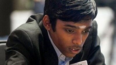 Indian Grandmaster R Praggnanandhaa during Tata Steel Chess India Rapid & Blitz Tournament 2023, in Kolkata. (PTI) (HT_PRINT) Indian Grandmaster R Praggnanandhaa during Tata Steel Chess India Rapid & Blitz Tournament 2023, in Kolkata. (PTI) (HT_PRINT)