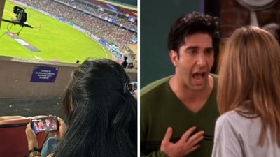 Internet relates to a girl watching Friends at the stadium during an IPL match Internet relates to a girl watching Friends at the stadium during an IPL match