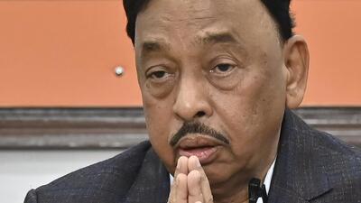 Mumbai, India - April 2, 2024: BJP Party leader Narayan Rane alongwith Chitra Wagh, addressing to media during the press conference at BJP Party Office, Nariman Point, in Mumbai, India, on Tuesday, April 2, 2024. (Photo by Anshuman Poyrekar/ Hindustan Times) (Hindustan Times) Mumbai, India - April 2, 2024: BJP Party leader Narayan Rane alongwith Chitra Wagh, addressing to media during the press conference at BJP Party Office, Nariman Point, in Mumbai, India, on Tuesday, April 2, 2024. (Photo by Anshuman Poyrekar/ Hindustan Times) (Hindustan Times)