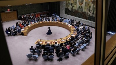 FILE PHOTO: Members of the United Nations Security Council meet on the day of a vote on a Gaza resolution that demands an immediate ceasefire for the month of Ramadan leading to a permanent sustainable ceasefire, and the immediate and unconditional release of all hostages, at U.N. headquarters in New York City, U.S., March 25, 2024. REUTERS/Andrew Kelly/File Photo (REUTERS)