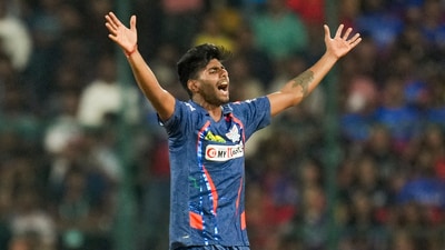 Lucknow Super Giants's Mayank Yadav appeals unsuccessfully during the Indian Premier League (IPL) 2024 T20 cricket match between Royal Challengers Bengaluru and Lucknow Super Giants (PTI) Lucknow Super Giants's Mayank Yadav appeals unsuccessfully during the Indian Premier League (IPL) 2024 T20 cricket match between Royal Challengers Bengaluru and Lucknow Super Giants (PTI)