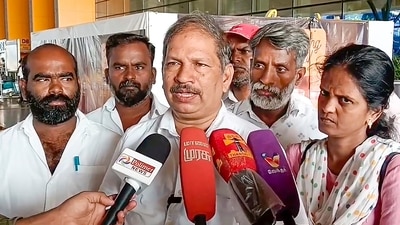 Sri Lankan nationals who were convicted in the Rajiv Gandhi assassination case address the media before leaving for Sri Lanka, at Chennai airport (PTI) Sri Lankan nationals who were convicted in the Rajiv Gandhi assassination case address the media before leaving for Sri Lanka, at Chennai airport (PTI)