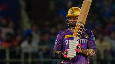 Visakhapatnam: Kolkata Knight Riders' batter Sunil Narine plays a shot during the Indian Premier League (IPL) T20 cricket match between Delhi Capitals and Kolkata Knight Riders, at Dr Y.S. Rajasekhara Reddy ACA-VDCA Cricket Stadium, (PTI) Visakhapatnam: Kolkata Knight Riders' batter Sunil Narine plays a shot during the Indian Premier League (IPL) T20 cricket match between Delhi Capitals and Kolkata Knight Riders, at Dr Y.S. Rajasekhara Reddy ACA-VDCA Cricket Stadium, (PTI)
