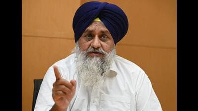 Shiromani Akali Dal leader Sukhbir Singh Badal during an interaction at the Hindustan Times office in Mohali on Tuesday. (Sanjeev Sharma/HT) Shiromani Akali Dal leader Sukhbir Singh Badal during an interaction at the Hindustan Times office in Mohali on Tuesday. (Sanjeev Sharma/HT)
