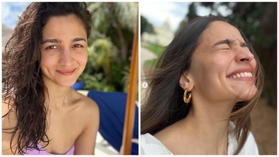 Alia almost always posts a bare-faced selfie almost everytime she goes for a vacation. The pictures on left shows Alia at a beach with her hair wet from a recent swim session. Alia almost always posts a bare-faced selfie almost everytime she goes for a vacation. The pictures on left shows Alia at a beach with her hair wet from a recent swim session. 