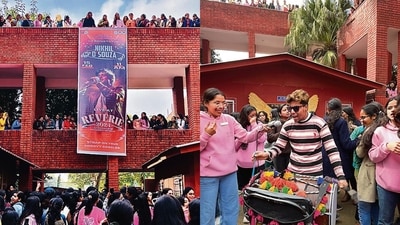 Students of Gargi College unfurled their fest banner amid dhol and fanfare, Students of Gargi College unfurled their fest banner amid dhol and fanfare,