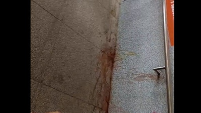 Snapshot of the railway station floor with paan stains. (Reddit/@Ok_Background_4323) Snapshot of the railway station floor with paan stains. (Reddit/@Ok_Background_4323)