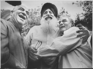 Parkash Singh Badal with Atal Bihari Vajpayee and Madan Lal Khurana in 1996. (HT Archive)