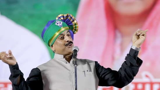 Pune, India - October 6, 2019: Imtiaz Jaleel at Mahatma Phule ground, Ambedkar college, Nana peth in Pune, India, on Sunday, October 6, 2019. (Photo by Rahul Raut/HT PHOTO)