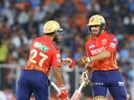 Punjab Kings' Shashank Singh and Ashutosh Sharma during the match against Gujarat Titans 