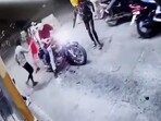 A screengrab of the CCTV footage from the toll plaza. The miscreants fired at the men for around 15 minutes. A screengrab of the CCTV footage from the toll plaza. The miscreants fired at the men for around 15 minutes.