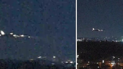 A resident captured the shot of the Boeing taking circles in Bengaluru. (X/@MohapatraHemant) A resident captured the shot of the Boeing taking circles in Bengaluru. (X/@MohapatraHemant)