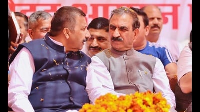 Himachal chief minister Sukhvinder Singh Sukhu (right) with deputy CM Mukesh Agnihotri in Una on Thursday. (HT Photo) Himachal chief minister Sukhvinder Singh Sukhu (right) with deputy CM Mukesh Agnihotri in Una on Thursday. (HT Photo)
