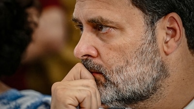 Rahul Gandhi's portfolio: Congress party leader Rahul Gandhi gestures as he waits to file his nomination papers for the upcoming general elections, in Wayanad. (AFP)