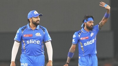 Ahmedabad: Mumbai Indians' captain Hardik Pandya and Rohit Sharma during the Indian Premier League (IPL) 2024 T20 cricket match between Mumbai Indians and Gujarat Titans, at Narendra Modi Stadium (PTI) Ahmedabad: Mumbai Indians' captain Hardik Pandya and Rohit Sharma during the Indian Premier League (IPL) 2024 T20 cricket match between Mumbai Indians and Gujarat Titans, at Narendra Modi Stadium (PTI)