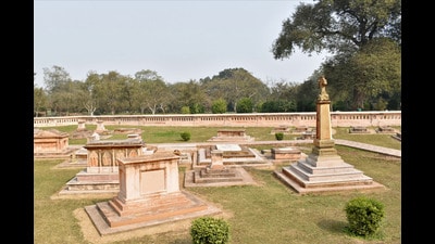The cemetery in the Residency, where remains of British soldiers rest, after conservation (HT Photo)
