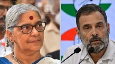 Communist Party of India's (CPI) Annie Raja and Congress leader Rahul Gandhi.