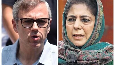 Omar Abdullah (left) and Mehbooba Mufti Omar Abdullah (left) and Mehbooba Mufti