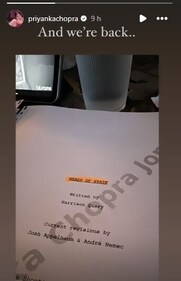 Priyanka Chopra is back on the sets of Heads of State Priyanka Chopra is back on the sets of Heads of State