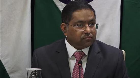 Ministry of external affairs spokesperson Randhir Jaiswal faced a flurry of questions on Katchtheevu island. (Screengrab)