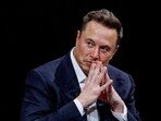 Elon Musk, Chief Executive Officer of SpaceX and Tesla and owner of Twitter, gestures as he attends the Viva Technology conference.