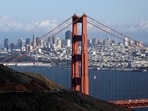 The Golden Gate Bridge and San Francisco skyline 