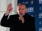 Turkish President and leader of Justice and Development (AK) Party Recep Tayyip Erdogan delivers a speech after the Turkish local Municipal elections, at AK Party Headquarters in Ankara on April 1, 2024. Turkey's main opposition party on March 31 claimed victory in Istanbul and Ankara, with its rising political star emerging from local elections as a serious challenger to veteran President Recep Tayyip Erdogan.
Erdogan, addressing supporters at his party's headquarters in Ankara, acknowledged a "turning point" for his party and promised to respect the results.
Partial results from across the nation of 85 million people showed major advances for the Republican People's Party (CHP) at the expense of Erdogan's Justice and Development Party (AKP) that has dominated politics for more than two decades. (Photo by Adem ALTAN / AFP) Turkish President and leader of Justice and Development (AK) Party Recep Tayyip Erdogan delivers a speech after the Turkish local Municipal elections, at AK Party Headquarters in Ankara on April 1, 2024. Turkey's main opposition party on March 31 claimed victory in Istanbul and Ankara, with its rising political star emerging from local elections as a serious challenger to veteran President Recep Tayyip Erdogan.
Erdogan, addressing supporters at his party's headquarters in Ankara, acknowledged a "turning point" for his party and promised to respect the results.
Partial results from across the nation of 85 million people showed major advances for the Republican People's Party (CHP) at the expense of Erdogan's Justice and Development Party (AKP) that has dominated politics for more than two decades. (Photo by Adem ALTAN / AFP)