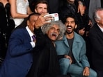 Actors Vipin Sharma, Makarand Deshpande, Sharlto Copley and Dev Patel arrive for the premiere. The film's plot revolves around a young guy who embarks on a quest to find the corrupt leaders responsible for his mother's death, ultimately becoming a rescuer of the poor and powerless people.(AFP)