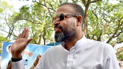 Former cricketer and Trinamool Congress (TMC) candidate from Berhampore constituency, Yusuf Pathan during a campaign, in Murshidabad, West Bengal. (PTI) Former cricketer and Trinamool Congress (TMC) candidate from Berhampore constituency, Yusuf Pathan during a campaign, in Murshidabad, West Bengal. (PTI)