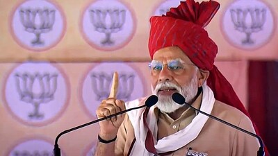 PM Narendra Modi addresses a public meeting in Churu, Rajasthan. (PTI) PM Narendra Modi addresses a public meeting in Churu, Rajasthan. (PTI)