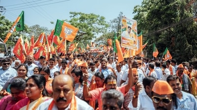 Coimbatore, Mar 27 (ANI): Tamil Nadu Bharatiya Janata Party (BJP) president and Coimbatore Lok Sabha candidate K. Annamalai greets supporters prior to filing his nomination papers from the Coimbatore parliamentary constituency for the upcoming elections, on Wednesday. (ANI Photo) (K Annamalai-X) Coimbatore, Mar 27 (ANI): Tamil Nadu Bharatiya Janata Party (BJP) president and Coimbatore Lok Sabha candidate K. Annamalai greets supporters prior to filing his nomination papers from the Coimbatore parliamentary constituency for the upcoming elections, on Wednesday. (ANI Photo) (K Annamalai-X)