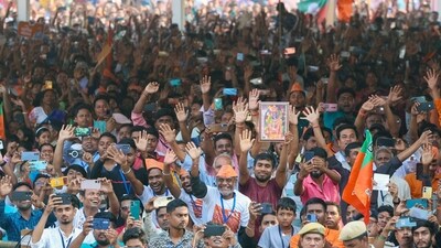 A large number of people gathered on the roads of Cooch Behar to welcome PM Narendra Modi. (PM Modi X) A large number of people gathered on the roads of Cooch Behar to welcome PM Narendra Modi. (PM Modi X)