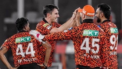 Sunrisers Hyderabad's skipper Pat Cummins celebrates a wicket during the match against Chennai Super Kings in the Indian Premier League (IPL) (SunRisers Hyderabad Twitter) Sunrisers Hyderabad's skipper Pat Cummins celebrates a wicket during the match against Chennai Super Kings in the Indian Premier League (IPL) (SunRisers Hyderabad Twitter)