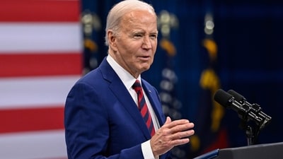 During a speech at the White House, Joe Biden recounted an anecdotal about an exchange he had with Xi, during which the Chinese premier asked him to describe the United States. (AP)