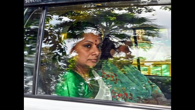 BRS leader K Kavitha being taken to Rouse Avenue court at the end of her Enforcement Directorate (ED) custody in Delhi excise policy money laundering case, in New Delhi. (ANI) BRS leader K Kavitha being taken to Rouse Avenue court at the end of her Enforcement Directorate (ED) custody in Delhi excise policy money laundering case, in New Delhi. (ANI)