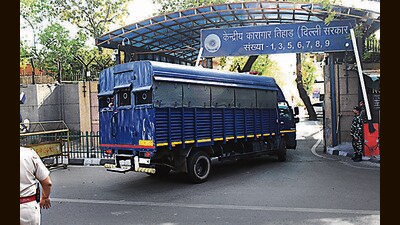 Delhi chief minister Arvind Kejriwal being taken to Tihar Jail after a court sent him to judicial custody till April 15 in connection with a money laundering case related to the Delhi liquor policy in New Delhi. (HT PHOTO) Delhi chief minister Arvind Kejriwal being taken to Tihar Jail after a court sent him to judicial custody till April 15 in connection with a money laundering case related to the Delhi liquor policy in New Delhi. (HT PHOTO)