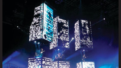Muse performs songs from their 1984-inspired album The Resistance (2009), in Birmingham. Muse performs songs from their 1984-inspired album The Resistance (2009), in Birmingham.