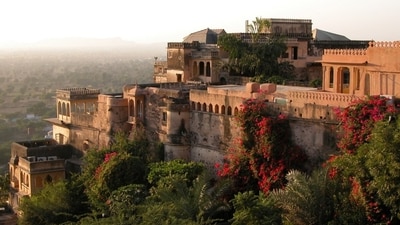 Neemrana, located 116 km away from Jaipur, is renowned for its Neemrana Fort Palace, a heritage hotel. Neemrana, located 116 km away from Jaipur, is renowned for its Neemrana Fort Palace, a heritage hotel.
