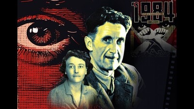 Orwell and his first wife, Eileen O’Shaughnessy, a poet and Oxford graduate. A year before she met Orwell, she wrote a poem titled End of the Century, 1984. Themes from it would echo years later, in Orwell’s classic. (Photo imaging by Puneet Kumar) Orwell and his first wife, Eileen O’Shaughnessy, a poet and Oxford graduate. A year before she met Orwell, she wrote a poem titled End of the Century, 1984. Themes from it would echo years later, in Orwell’s classic. (Photo imaging by Puneet Kumar)
