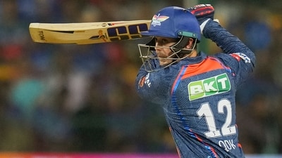 Lucknow Super Giants' Quinton de Kock plays a shot (PTI) Lucknow Super Giants' Quinton de Kock plays a shot (PTI)