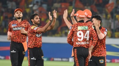Cummins got the wicket of the dangerous Dube on his score of 45 (23). The Hyderabad skipper took up the job to get rid of Dube, who had been in a punishing mood in front of the other pace options of SRH. The slower balls did the trick for SRH as Jaydev Unadkat with his off-pace ball removed well-set batter Rahane for 35. Rahane tried big-hitting after Dube's dismissal but a phenomenal catch by Mayank Markande brought his innings to an end at 35 (30). (PTI) Cummins got the wicket of the dangerous Dube on his score of 45 (23). The Hyderabad skipper took up the job to get rid of Dube, who had been in a punishing mood in front of the other pace options of SRH. The slower balls did the trick for SRH as Jaydev Unadkat with his off-pace ball removed well-set batter Rahane for 35. Rahane tried big-hitting after Dube's dismissal but a phenomenal catch by Mayank Markande brought his innings to an end at 35 (30). (PTI)