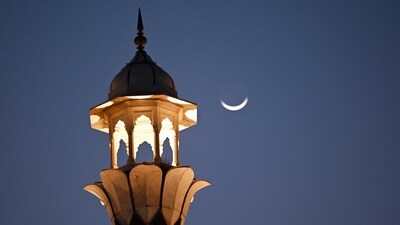 A moon seen at the Jama Masjid Mosque on the first day of the holy month of Ramadan, in New Delhi, India, on Tuesday, March 12, 2024. A moon seen at the Jama Masjid Mosque on the first day of the holy month of Ramadan, in New Delhi, India, on Tuesday, March 12, 2024.