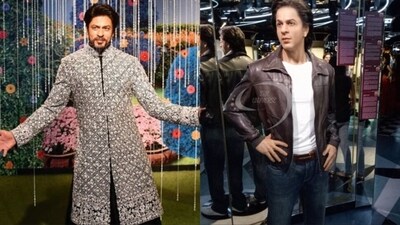 Shah Rukh Khan's wax statues in Dubai and Prague. Shah Rukh Khan's wax statues in Dubai and Prague.
