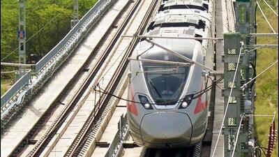 The detailed project report (DPR) has divided the 72.29km RRTS-cum-Metro project into two sections -- Section One will be from Ghaziabad to Greater Noida’s Kasna (Ecotech VI), and Section Two from Kasna (Ecotech VI) to Noida airport. (Sakib Ali/HT Photo)
