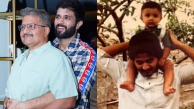 Vijay Deverakonda shared unseen pictures with his father Govardhan Rao (Instagram) Vijay Deverakonda shared unseen pictures with his father Govardhan Rao (Instagram)